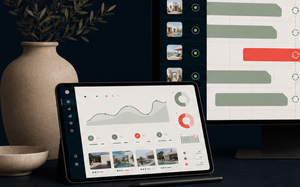 Owners Portal με στατιστικά σε tablet