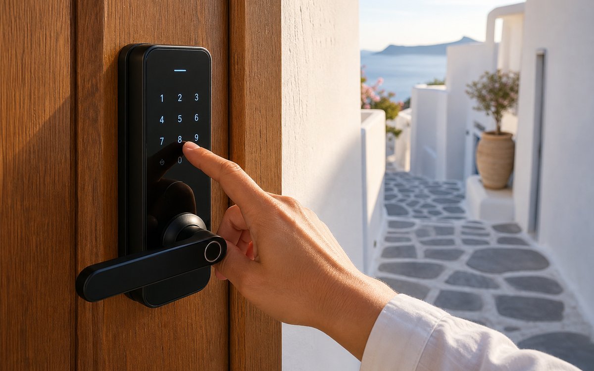 Έξυπνη κλειδαριά self check in σε πόρτα καταλύματος στην Ελλάδα